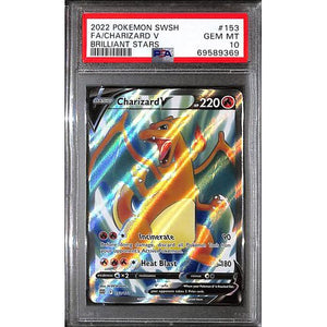 PSA10 - 2022 Pokemon - FA Charizard V 153/172 - Brilliant Stars - TCGroupAU