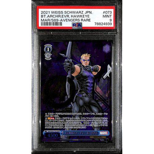 2021 PSA9 - Weiss Schwarz - Hawkeye- Japanese AVGR - Marvel Graded Card