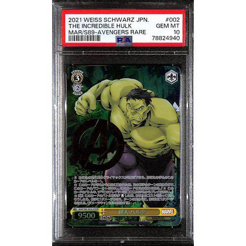 2021 PSA10 - Weiss Schwarz - Incredible Hulk - Japanese AVGR - Marvel Graded Card