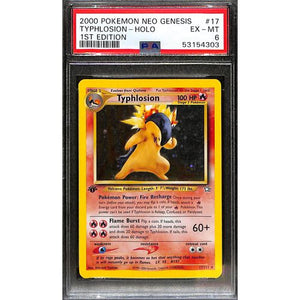 PSA6 - 2000 Pokemon - Typhlosion Holo 17/111 Neo Genesis 1st Edition - TCGroupAU