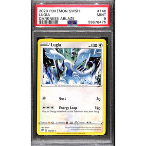 PSA9 - 2020 Pokemon - Lugia 140/189 - Darkness Ablaze Graded Card