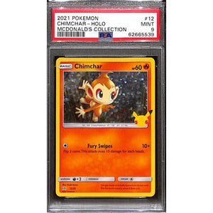 PSA9 - 2021 Pokemon - Chimchar Holo 12/25 - McDonalds Collection Graded Card