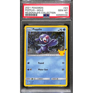 PSA10 - 2021 Pokemon - Popplio Holo 23/25 - McDonalds Collection Graded Card