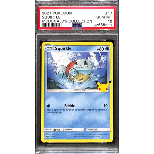 PSA10 - 2021 Pokemon - Squirtle 17/25 - McDonalds Collection Graded Card