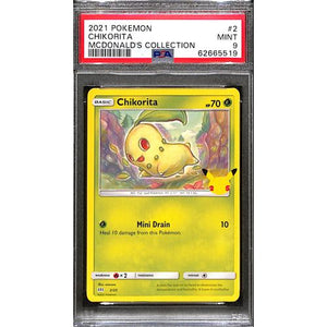 PSA9 - 2021 Pokemon - Chikorita 2/25 - McDonalds Collection Graded Card