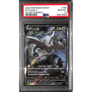 PSA10 - 2022 Pokemon - FA/ Lugia V 186/195 - Silver Tempest Graded Card