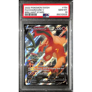 PSA10 - 2022 Pokemon - FA/ Charizard V 154/172 - Brilliant Stars Graded Card