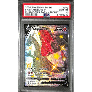 PSA10 - 2020 Pokemon - FA/ Charizard V 079/073 - Champion's Path Graded Card