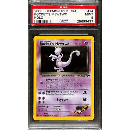 PSA9 - 2000 Pokemon Rocket's Mewtwo Holo 14/132 Gym Challenge - TCGroupAU