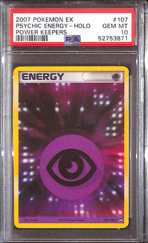 PSA10- 2007 Pokemon - Psychic Energy Holo 107/108 - Power Keepers Graded Card