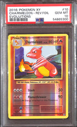 PSA10- 2016 Pokemon - Charmeleon Rev Foil 10/108 - Evolutions Graded Card