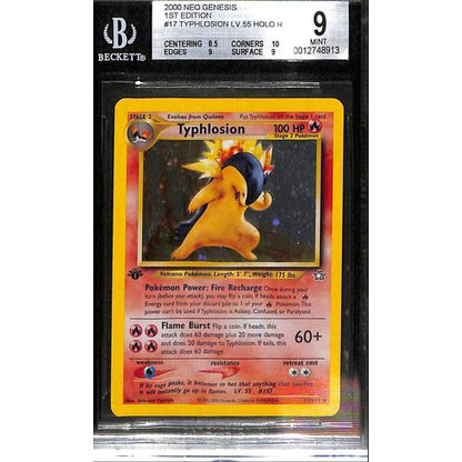 Beckett 9 2000 - Pokemon 1st Edition Typhlosion Holo 17/111 Neo Genesis - TCGroupAU