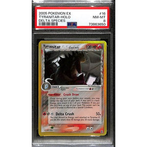 PSA8 - 2005 Pokemon EX Tyranitar Holo 16/113 Delta Species - TCGroupAU