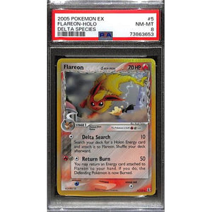 PSA8 - 2005 Pokemon EX Flareon Holo 5/113 Delta Species - TCGroupAU