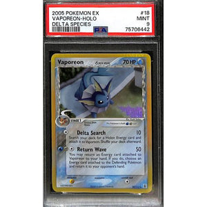 PSA9 - 2005 Pokemon EX Vaporeon Holo 18/113 Delta Species - TCGroupAU