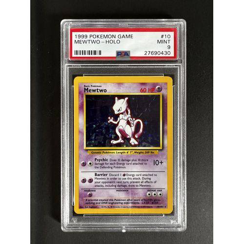 PSA9 - 1999 Pokemon Game Mewtwo - Holo - 010/102 - Base Set Graded Card