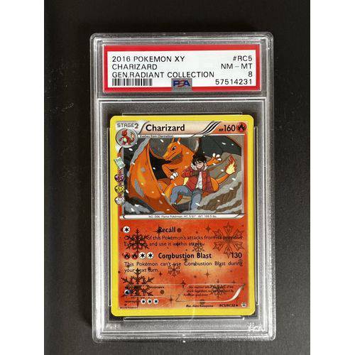 PSA8 - 2016 Pokemon XY - Charizard - RC5/RC32 - Gen.Radiant Collection Graded Card