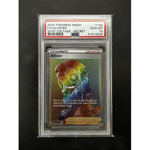 PSA10 2020 Pokemon Swsh - FA/Allister - 192/185 - Vivid Voltage Graded Card