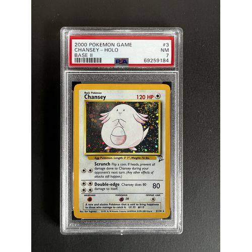 PSA7 2000 Pokemon Chansey Holo - 3/130 - Base 2 Graded Card