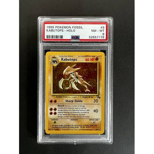 PSA8 1999 Pokemon Kabutops Holo - 9/62 - Fossil Graded Card