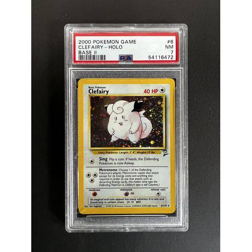 PSA7 2000 Pokemon Clefairy Holo - 6/130 - Base 2 Graded Card