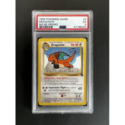 PSA5 1999 Pokemon Dragonite Movie Promo Graded Card