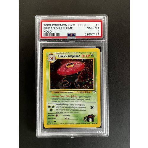 PSA8 2000 Pokemon Erica's Vileplume Holo - 5/132 - Gym Heroes Graded Card