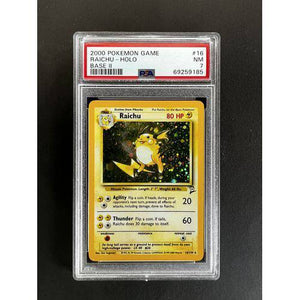 PSA7 2000 Pokemon Raichu Holo - 16/130 - Base 2 Graded Card