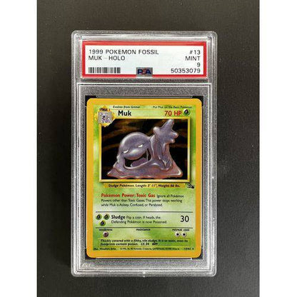 PSA9 1999 Pokemon Muk Holo - 13/62 - Fossil Graded Card