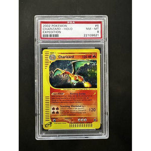 PSA8 2002 Pokemon Charizard Holo - 6/165 - Expedition Graded Card