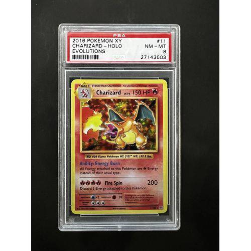 PSA8 2016 Pokemon Charizard Holo - 11/108 - XY Evolutions Graded Card