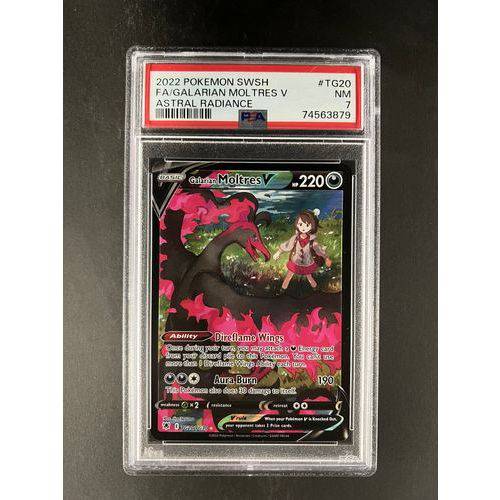 PSA7 2022 Pokemon FA/Galarian Moltres V TG20/TG30 - Astral Radiance Graded Card