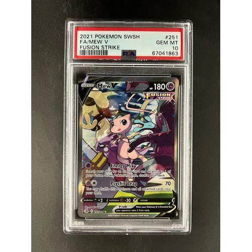 PSA10 2021 Pokemon SWSH - FA Mew V ALT 251/264 - Fusion Strike Graded Card