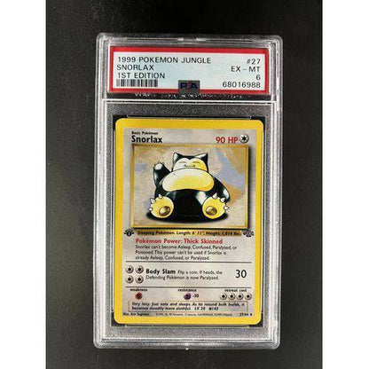 PSA6 1999 Pokemon Jungle Snorlax 27/64 1st Edition Graded Card