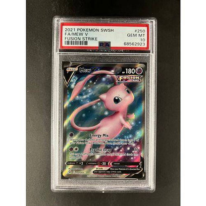 PSA 10 2021 Pokemon SWSH - FA Mew V 250/264 - Fusion Strike Graded Card