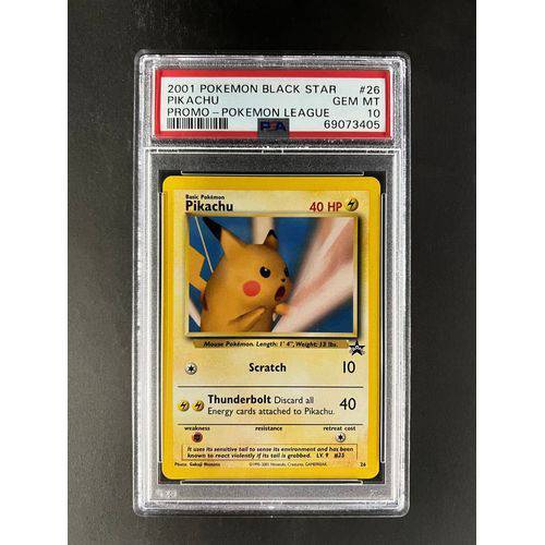 PSA10 2001 Pokemon Black Star Pikachu 26 - Promo Pokemon League Graded Card