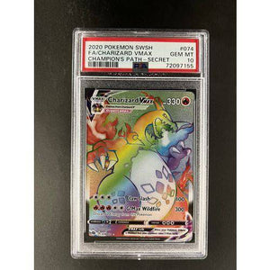 PSA10 2020 Pokemon SWSH - FA Charizard VMAX 074/073 - Champions Path Graded Card