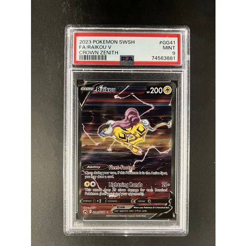 PSA9 2023 Pokemon FA/Raikou V GG41/GG70 - Crown Zenith Graded Card