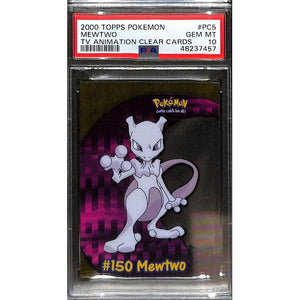 PSA10 - 2000 Pokemon Topps Mewtwo #150 TV Animation Clear Cards - TCGroupAU