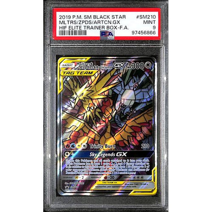 PSA9 - 2019 Pokemon - Black Star Mltrs/Zpds/Artcn Gx SM210 - Hidden Fates Elite Trainer Box Graded Card