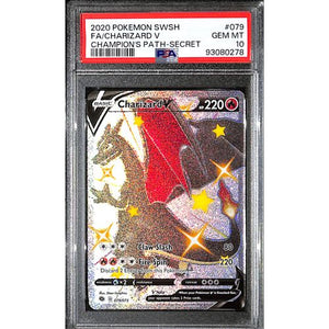 PSA10 - 2020 Pokemon - FA/ Charizard V 079/073 - Champion's Path Graded Card