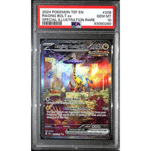 PSA10 - 2024 Pokemon - Raging Bolt Ex 208/162 - Temporal Forces Graded Card