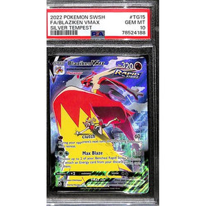 PSA10 - 2022 Pokemon FA/Blaziken VMAX TG15/TG30 Silver Tempest - TCGroupAU