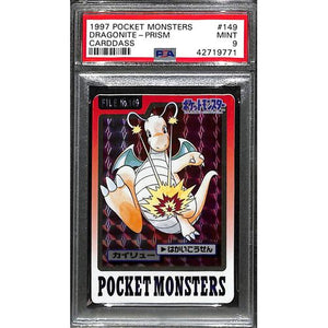 PSA9 - 1997 Pokemon Japanese - Dragonite Prism Carddass Pocket Monsters - TCGroupAU