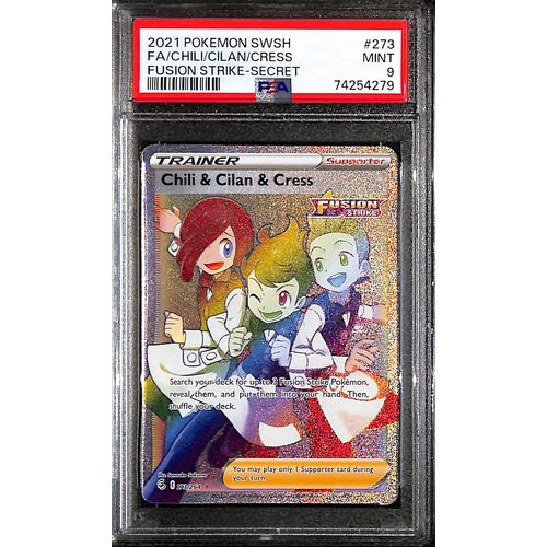 PSA9 - Pokemon - Chilli Cilan Cress - 273/264 - Fusion Strike - TCGroupAU