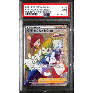 PSA9 - Pokemon - Chilli Cilan Cress - 273/264 - Fusion Strike - TCGroupAU