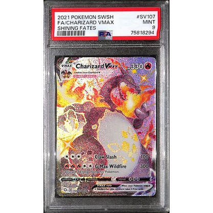 PSA9 - 2021 Pokemon - FA/Charizard Vmax SV107/SV122 - Shining Fates Graded Card