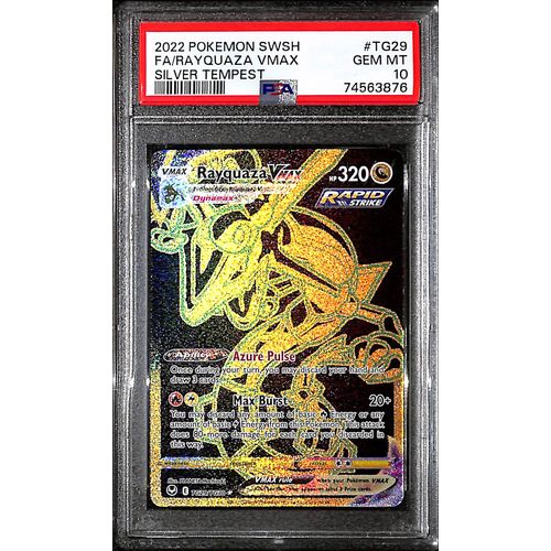 PSA10 - 2022 Pokemon - FA/ Rayquaza Vmax TG29/TG30 Silver Tempest - TCGroupAU