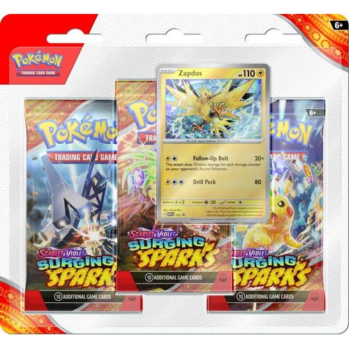 Pokémon Trading Card Game - Scarlet & Violet 8: Surging Sparks - Three-Booster Blister Blister Pack