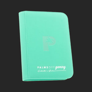 Palms Off Gaming - 4 Pocket Zip Trading Card Binder - Turquoise Binder